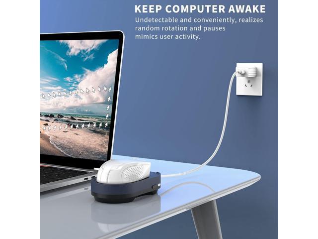 Mouse Jiggler, Undetectable Mouse Mover Device Wiggler Shaker with Drive Free USB Cable and 5V1A Adapter, Moves Mouse Automatically, Keep PC Screen...