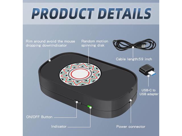 Mouse Jiggler, Undetectable Mouse Mover Wiggler Shaker with Drive Free USB Port Simulate Mouse Automatic Random Movement