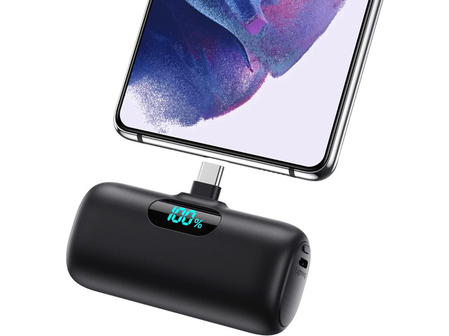 Mini Portable Charger 5000mAh Power Bank,15W PD USB C Cell Phone Portable Power, LCD Display Battery Pack Compatible With iPhone 15/15 Plus/15...