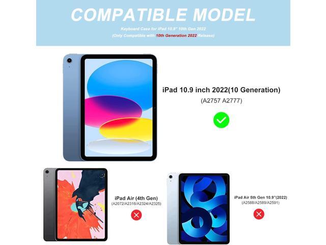 iPad 10th Generation Case with Keyboard(10.9',2022)(Only Compatible with 10th Generation 2022)-Keyboard Case with Pencil Holder,Detachable...
