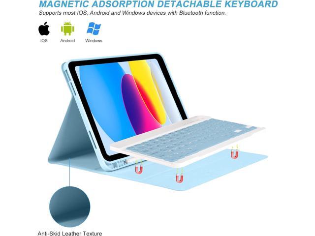 iPad 10th Generation Case with Keyboard(10.9',2022)(Only Compatible with 10th Generation 2022)-Keyboard Case with Pencil Holder,Detachable...