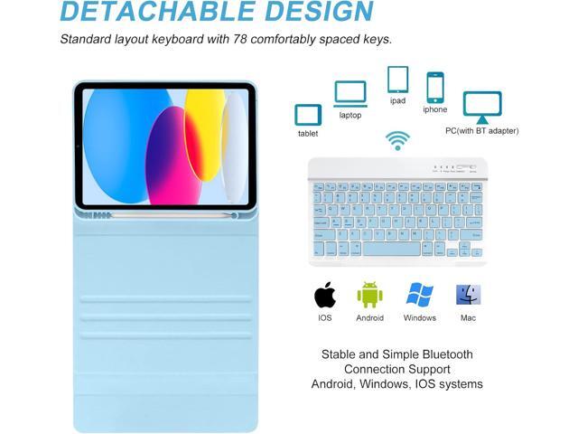 iPad 10th Generation Case with Keyboard(10.9',2022)(Only Compatible with 10th Generation 2022)-Keyboard Case with Pencil Holder,Detachable...