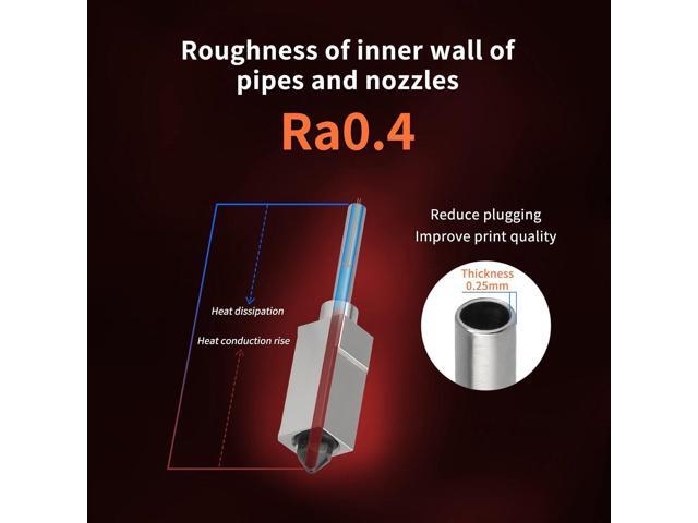 UP to 500C High Temperature Upgraded Hotend with Plated Copper Heater Block Titanium Heatbreak, Extra Hardened Steel Nozzle Compatible with BB X1...