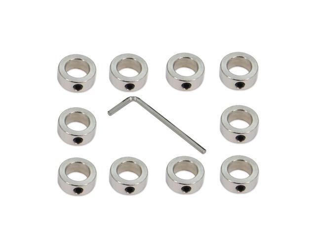 10PCS/Pack Silver 12mm Bore Shaft Lock Collar T12 Lead Screw Lock Ring Stainless Steel Material Isolation for 3D Printer Accessories(12mm-Silver)