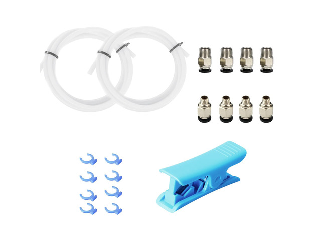 3D Printer Bowden Tube 2M, PTFE Tube Teflon Bowden Tubing with high Grade PC4-M6 & PC4-M10 Pneumatic Fittings,Tube Cutter, for 1.75mm Filament...