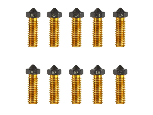 IdeaFormer-3D 10Pcs Volcano PTFE Nozzles 0.4/0.6/0.8/1.0 Hotend Extruder PTFE Volcano Nozzle for Artillery Genius, Sidewinder X1, X2, for Anycubic...