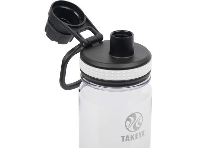 Takeya 24 oz Tritan Plastic Sport Water Bottle with Spout Lid, Premium Quality, BPA Free Food Grade Materials, Clear