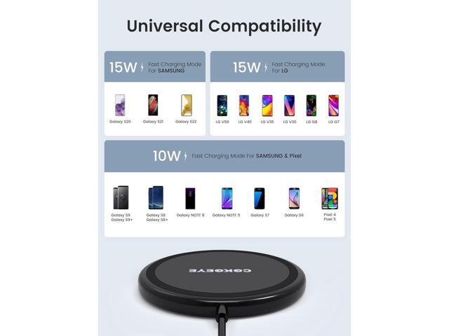 Wireless Charger, 15W Max Fast Wireless Charging Pad 2-Pack Compatible with iPhone16/16Plus/16Pro /16ProMax/iPhone15/15Pro/15Plus/14/13/12/Samsung...