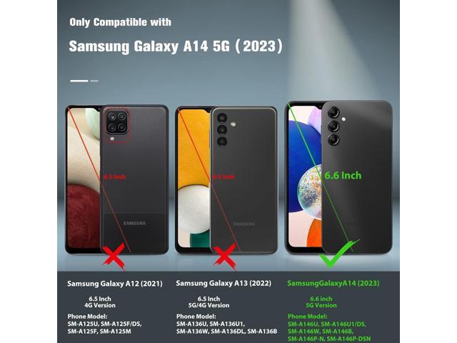 for Samsung Galaxy A14 5G Case: Dual Layer Protective Heavy Duty Cell Phone Cover Shockproof Rugged with Non Slip Textured Back - Military...