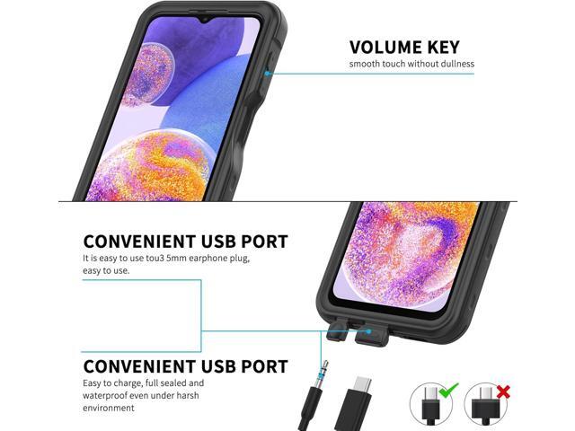 for Samsung Galaxy A23 5G Case, Waterproof Phone Case with Built-in Screen Protector and Lanyard, Full Body Underwater Dustproof Shockproof Rugged...