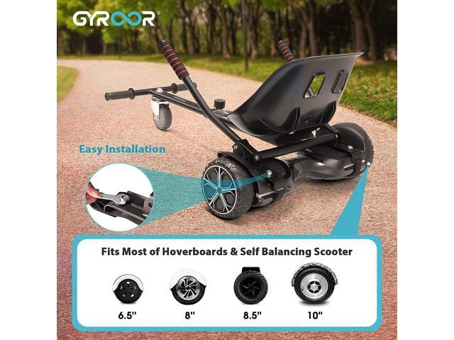 GYROOR K1 Hoverboard Seat Attachment, Hover Board Accessory Go Kart with Adjustable Frame Length Compatible with 6.5'' 8'' 10'' Hoverboards Self...