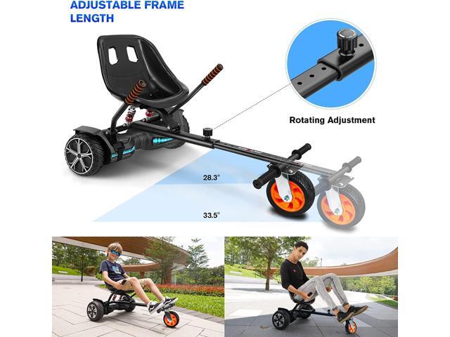Flytraks K2 Hoverboard Go Kart with Rear Shock Absorption, Hoverboard Seat Attachment Accessory for 6.5' 8' 10' Hover Board, Adjustable Frame...