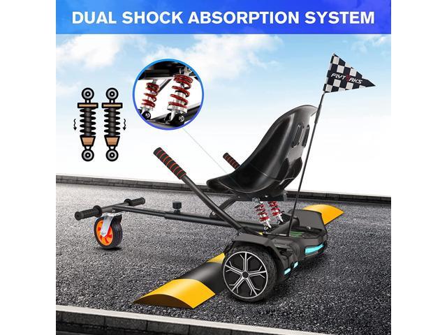 Flytraks K2 Hoverboard Go Kart with Rear Shock Absorption, Hoverboard Seat Attachment Accessory for 6.5' 8' 10' Hover Board, Adjustable Frame...