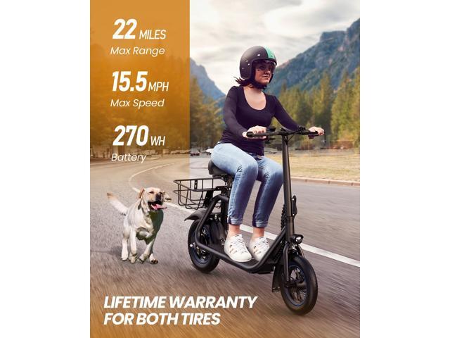 GYROOR C1 450W Electric Scooter with Seat, Powerful Motor up to 22 Miles Range, Folding Electric Scooter for Adult Max Speed 15.5Mph, Electric...