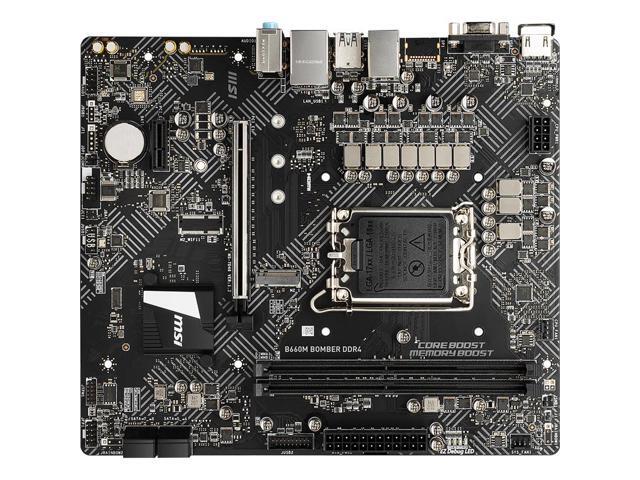 MSI B660M BOMMER DDR4 Micro ATX Motherboard, INTEL B660/LGA 1700 12th Gen Motherboard, SATA PCIe 4.0 DDR4 4000, Micro ATX Intel Motherboard