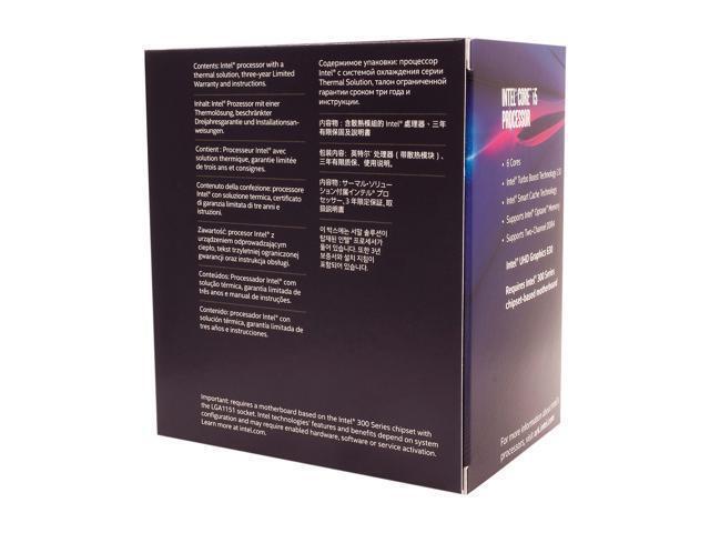 Intel Core i5-8500 Coffee Lake Desktop Processor, i5 8th Gen 6-Core LGA 1151 (300 Series) 65W 3.0 GHz (4.1 GHz Turbo) BX80684I58500 Desktop...