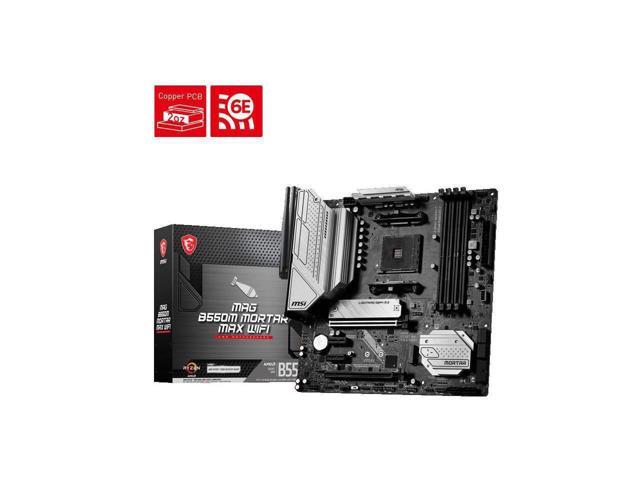MSI MAG B550M MORTAR MAX WIFI Micro ATX Motherboard, MSI AM4 AMD Motherboard and AMD Ryzen 5 5500 - Ryzen 5 5000 Series 6-Core Socket AM4 65W,AMD...