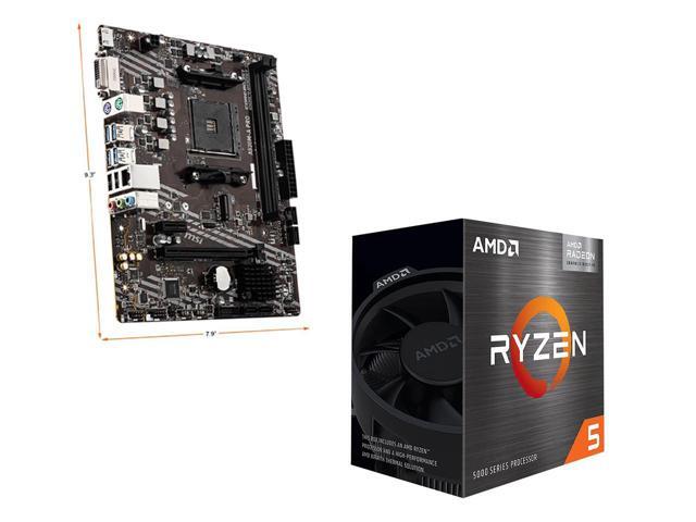 MSI A520M-A PRO AM4 AMD A520 SATA 6Gb/s USB 3.0 Micro ATX AMD Motherboard and AMD Ryzen 5 5600G - Ryzen 5 5000 G-Series Cezanne (Zen 3) 6-Core 3.9.