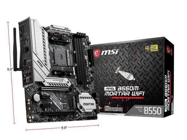 MSI MAG B550M MORTAR WIFI AM4 AMD B550 SATA 6Gb/s Micro ATX AMD Motherboard and AMD Ryzen 5 5500 - Ryzen 5 5000 Series 6-Core Socket AM4 65W,AMD...