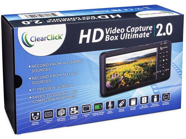 ClearClick HD Video Capture Box Ultimate 2.0 (Second Generation) - Capture and Stream Video from HDMI, RCA, VHS, VCR, DVD, Camcorders, Hi8