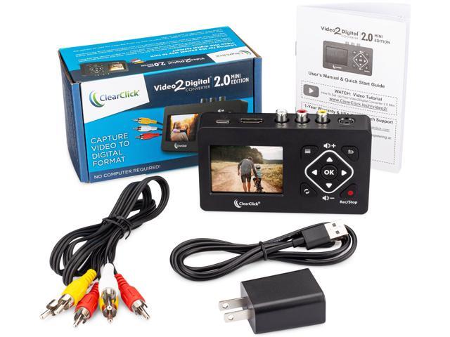 ClearClick Video to Digital Converter 2.0 (Second Generation) Mini Edition - Record Video from VCR's, VHS Tapes, AV, RCA, Hi8, Camcorder, DVD,...