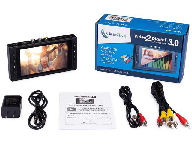 ClearClick Video to Digital Converter 3.0 (Third Generation) - Record Video & Audio from VCR's, VHS, AV, RCA, Hi8, Camcorder, DVD, Turntables,...