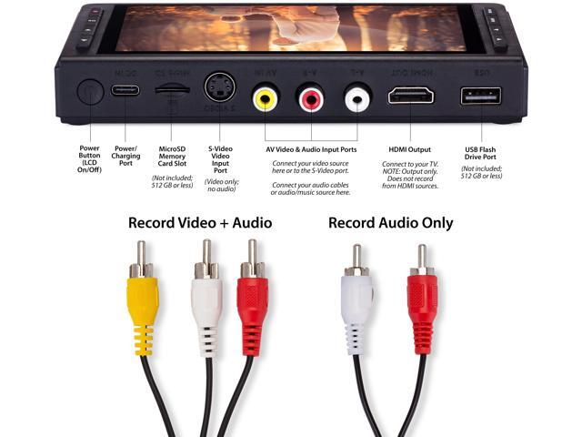 ClearClick Video to Digital Converter 3.0 (Third Generation) - Record Video & Audio from VCR's, VHS, AV, RCA, Hi8, Camcorder, DVD, Turntables,...