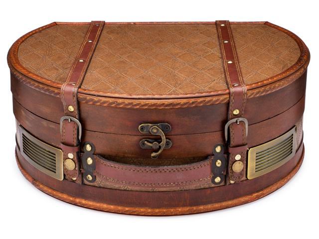 ClearClick Vintage Suitcase Turntable with Bluetooth & USB - Classic Wooden Retro Style