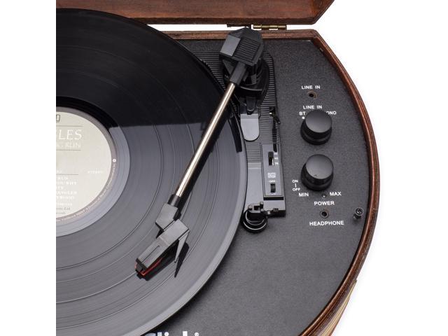 ClearClick Vintage Suitcase Turntable with Bluetooth & USB - Classic Wooden Retro Style