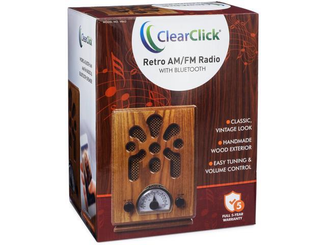 ClearClick Classic Vintage Retro Style AM/FM Radio with Bluetooth - Handmade Wooden Exterior - image 5