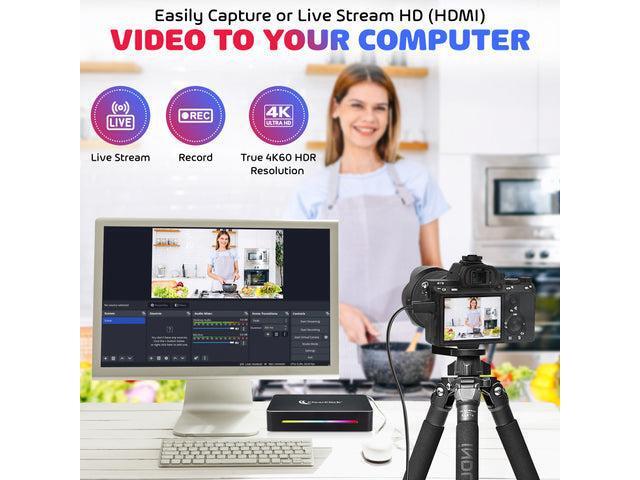 ClearClick 4K HD Video Capture Box Extreme - Capture & Live Stream HD Video - True 4K60 Recording - HDMI Input & Pass Through - USB Plug & Play