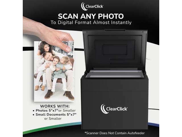 ClearClick InstaScan Photo Scanner - Scans Each Photo Virtually Instantly - Compatible with 4x6, 5x7, & Smaller Photos - No Drivers Required -...