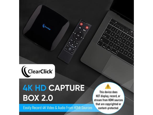 ClearClick 4K HD Video Capture Box 2.0 (Second Generation) - Record Audio and Video From 4K HDMI Sources [Content-Protected Sources Not Supported]...