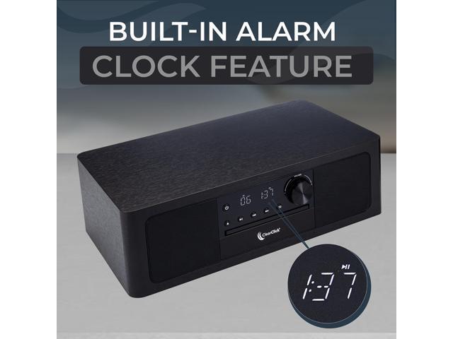 ClearClick Stereo Shelf System with CD Player, Bluetooth, FM Radio, USB Playback, Aux in, Optical in, Alarm Clock, & Remote Control