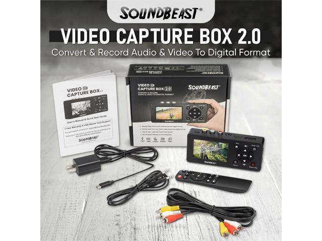 SoundBeast Video Capture Box 2.0 - Record Video & Audio from VCR, VHS, AV, RCA, S-Video, Hi8, Camcorder, DVD, Cassette Tape Players, Stereos,...