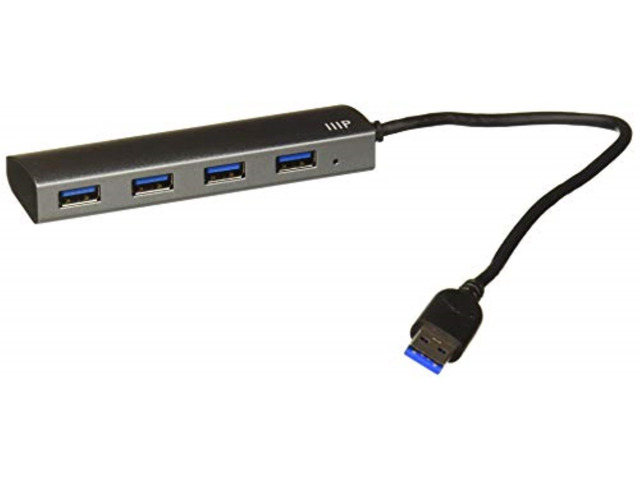 Monoprice USB 3.0 Hub 4-port, Aluminum Unibody Design, Up to 5Gbps, Plug and Play