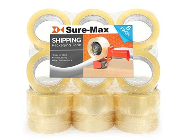 Sure-Max Premium Carton Packing Tape 1.8 mil 330 Feet (110 yards) - Clear - 18 Rolls