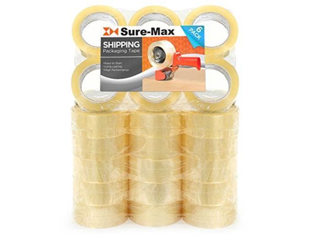 Sure-Max Premium Carton Packing Tape 1.8 mil 330 Feet (110 yards) - Clear - 4 cases (144 Rolls Total)
