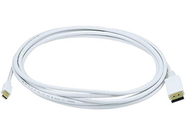 Monoprice Video Cable - 10 Feet - White Gold Plated 32AWG Mini DisplayPort to DisplayPort Cable