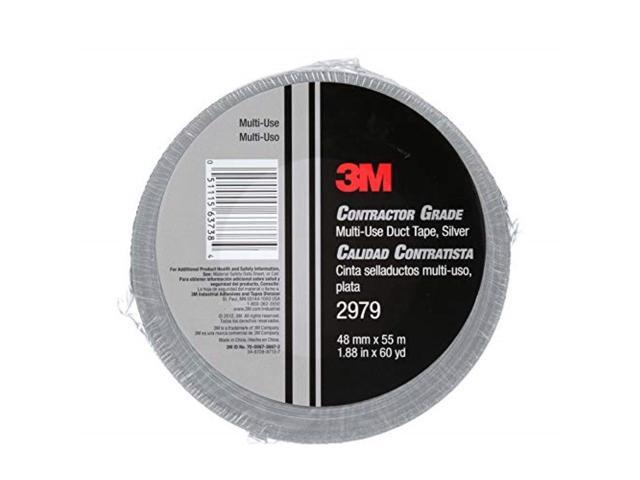 3M 2979 Multi-Use Duct Tape, Silver, 1.88 in x 60 yd x 7 mil, 1 Pack, Temporary Repair, Patching, Tabbing, Capping Pipe, Marking, Labeling