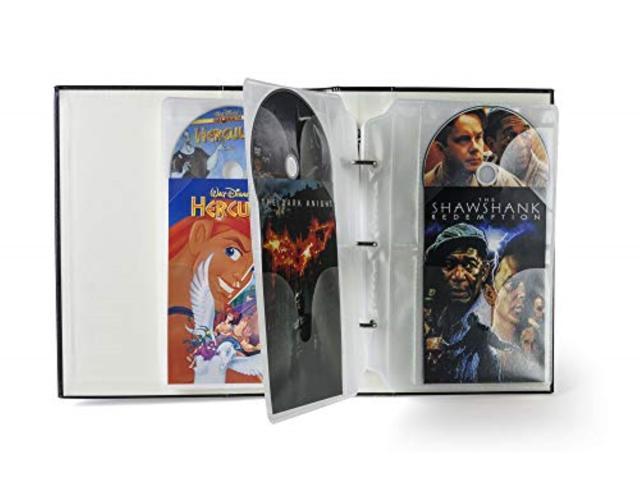 Bellagio-Italia Insert Sheets for CD/DVD Storage Binder - Holds DVDs  CDs  Blu-Rays & Video Games - Acid-Free Binder Organizer Sheets - 64 Sheets - 8 Pack