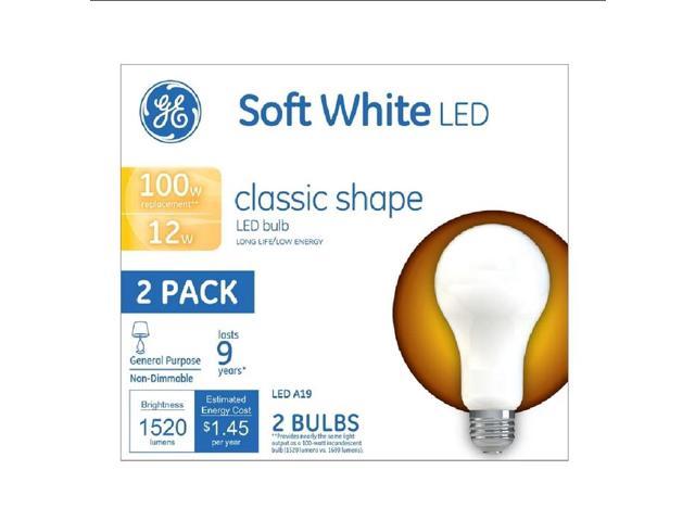 Photos - Light Bulb General Electric GE Lighting A19 LED E26  2 pack, 100w replacement 1520 lumens Soft (Medium)