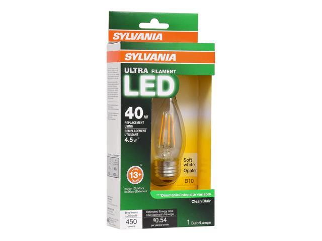 (case of 5) SYLVANIA 79522 Led Ultra Filament 40 watt equivalent, 2700K Decorative LED light bulb