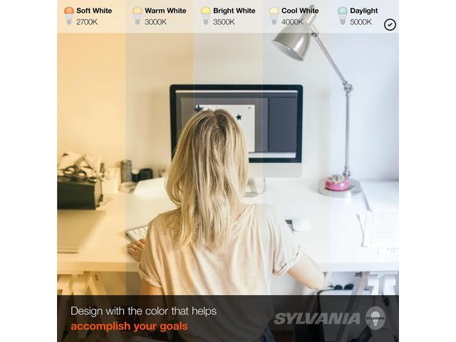 (12 bulbs) Sylvania Glass LED, B10 Light Bulb, 60 watt equivalent, 2700K Soft White, Filament, Clear, Medium Base, LED Light Bulb