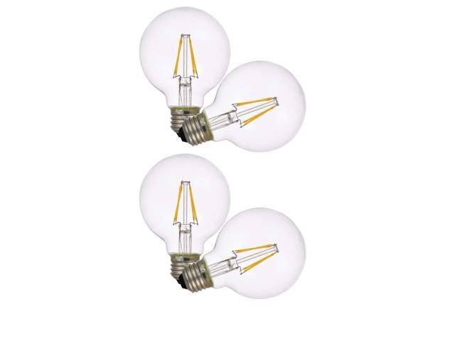 (4 bulbs) Sylvania LED Globe G25, 60 watt equivalent, 500 Lumens, Clear, Dimmable, Soft White, Medium Base, LED Light Bulb