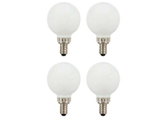 (4 bulbs) Sylvania LED G16.5 Globe, 25 watt equivalent, Candelabra Base, Frosted, Daylight, Dimmable LED Light Bulb