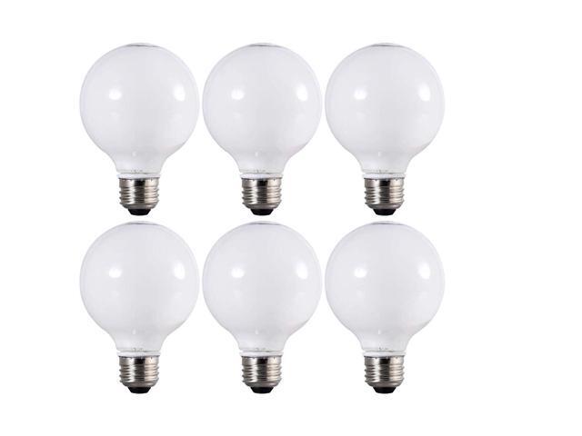 (6 bulbs) Sylvania 40472 LED Frosted Glass Globe, 60 watt equivalent, G25 Medium Base, 500 Lumen LED Light Bulb, Made in the USA