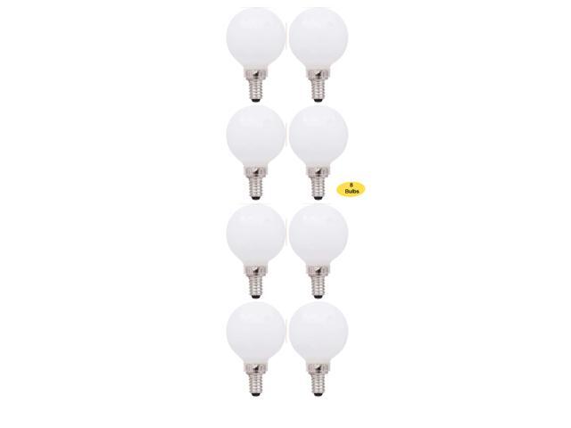 (8 bulbs) Sylvania 40362 LED G16.5 Globe, 40 watt equivalent, Indoor Outdoor, Dimmable, Daylight, Candelabra Base, 350 Lumens LED Light Bulb