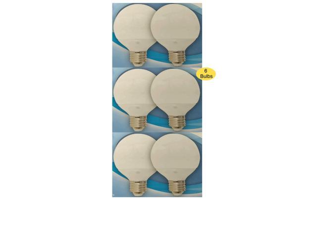 (6 bulbs) GE 37274 LED Globe, G25, 60 watt equivalent, medium base, Frosted, Dimmable, refreshing Daylight LED bulbs