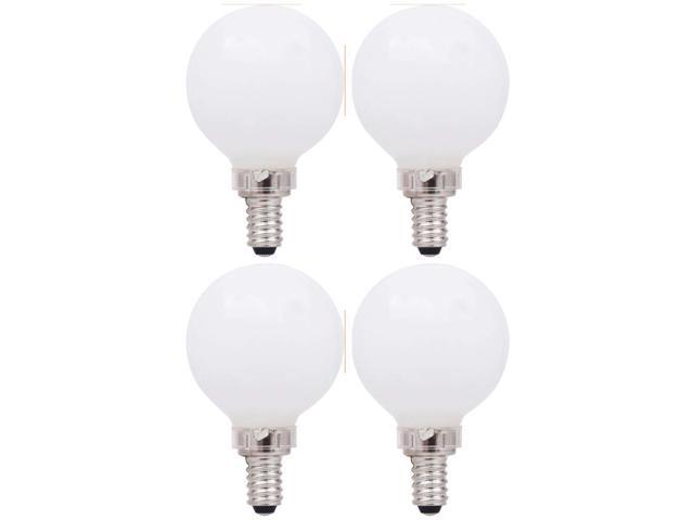 (4 bulbs) Sylvania 40362 LED G16.5 Globe, 40 watt equivalent, Indoor Outdoor, Dimmable, Daylight, Candelabra Base, 350 Lumens LED Light Bulb